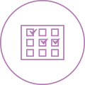 Icon with a calendar showing multiple booked appointments