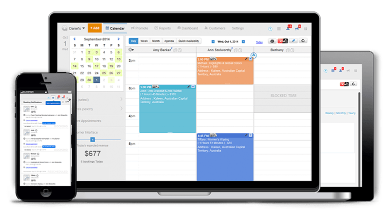 Appointy's appointment scheduling software displayed on multiple devices
